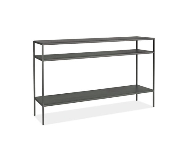 Mesa De Arrimo Metálica Con 3 Repisas Negra/Blanca Y Dorada - Imagen 2