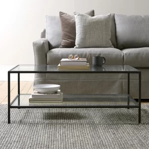 Mesa De Centro Rectangular Gold & Black