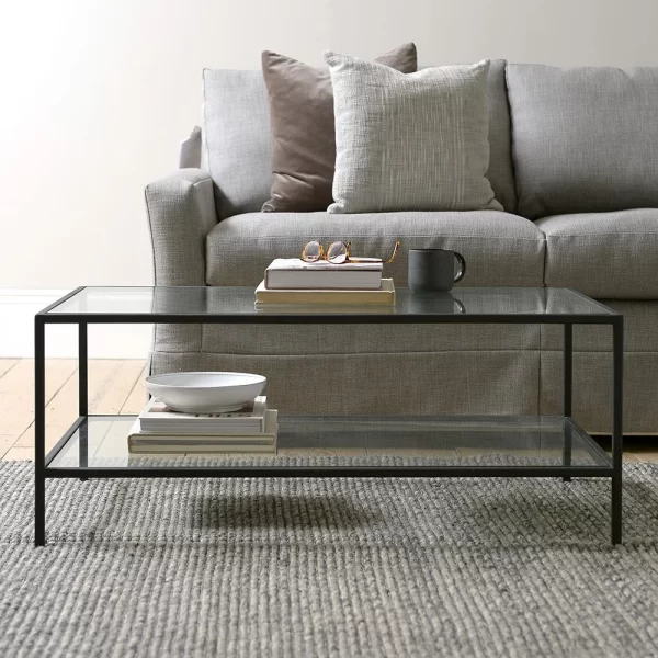 Mesa De Centro Rectangular Gold & Black