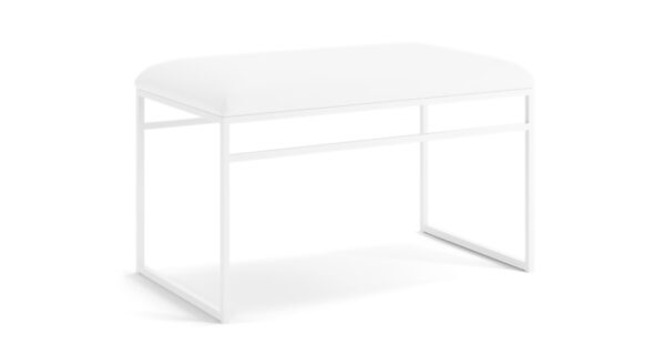 Taburete Rectangular Metálico Tapizado Negro/Blanco Y Dorado - Imagen 4
