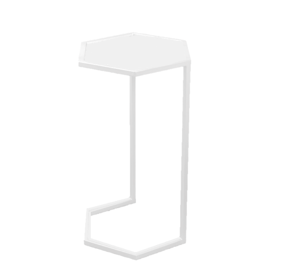 Mesa Lateral Metálica Hexagonal Negra / Blanca / Dorada - Imagen 2