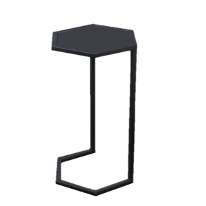 Mesa Lateral Metálica Hexagonal Negra / Blanca / Dorada