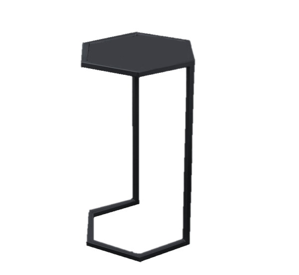 Mesa Lateral Metálica Hexagonal Negra / Blanca / Dorada