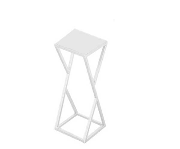 Mesa Lateral Metálica Con Diseño Negra/Blanca Y Dorada - Imagen 4