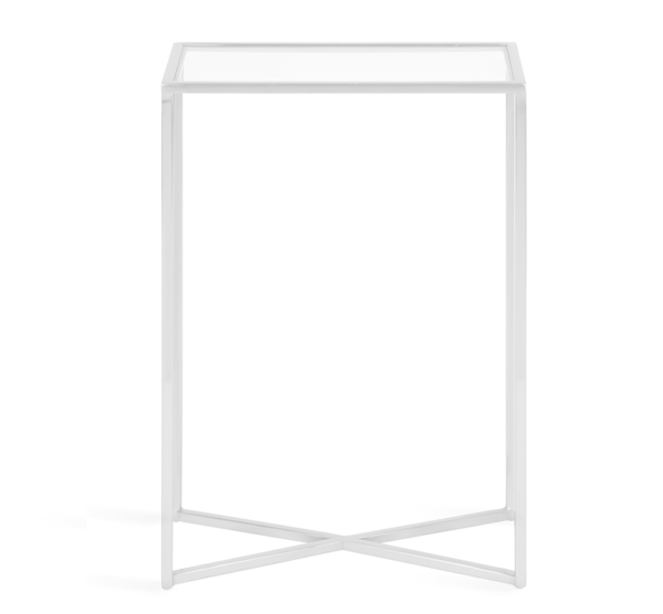 Mesa De Arrimo Metálica Con Vidrio Negra/Blanca Y Dorada - Imagen 6