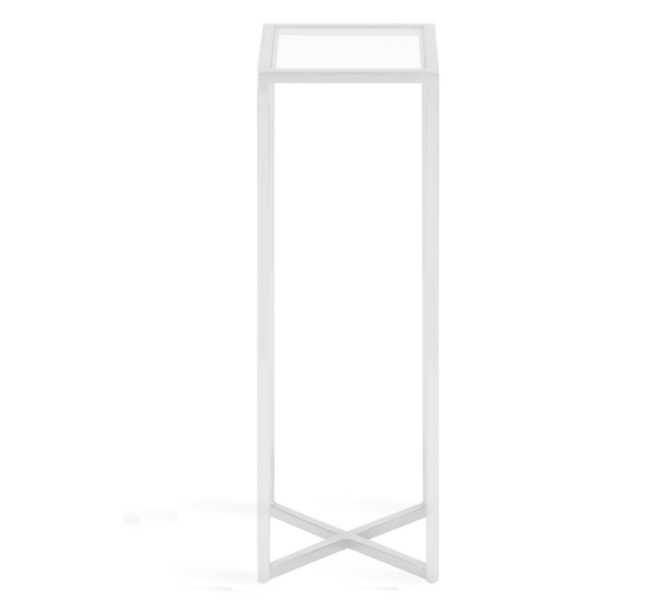 Mesa Lateral Metálica Cuadrada Con Vidrio Dorada/Blanca y Negra - Imagen 7