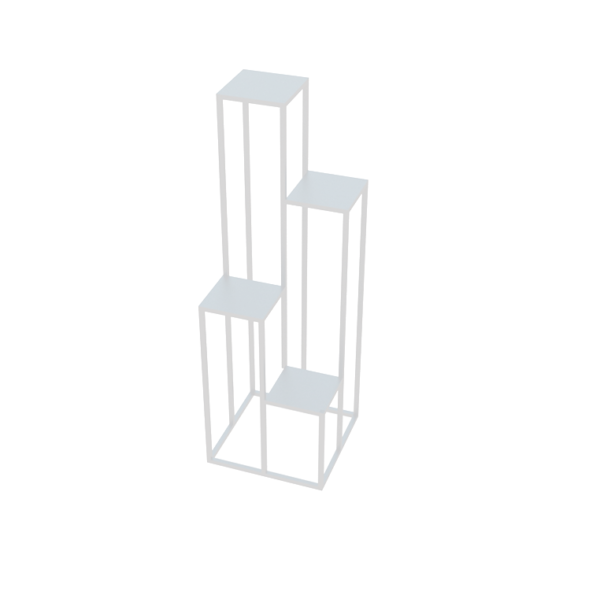Porta Macetero Estilo Pedestal Metálico Negro/Blanco y Dorado - Imagen 6