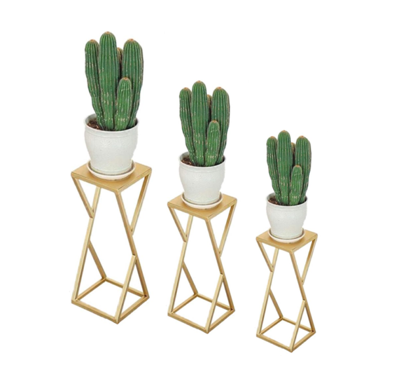 Set 3 Mesas Metálicas Con Diseño Negra-blanca-dorada - Imagen 4