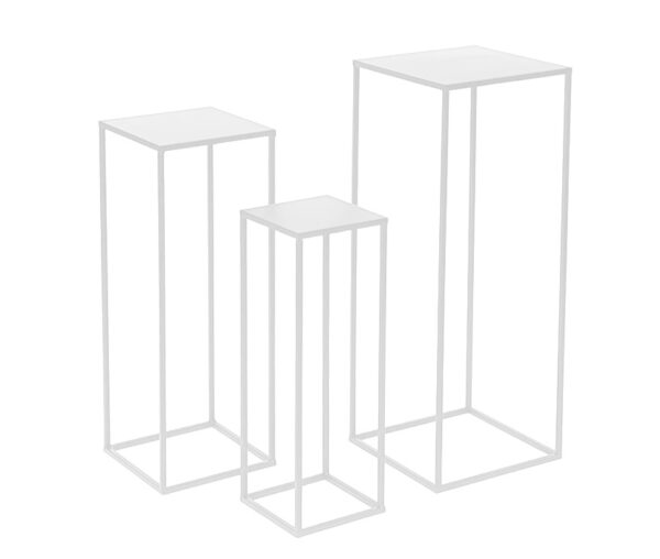 Set De 3 Porta Maceteros Metálicos Negro/Blanco Y Dorado - Imagen 5