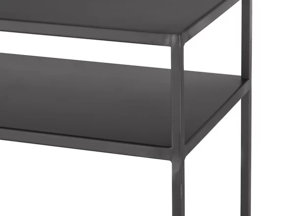 Mesa De Arrimo Metálica Con 3 Repisas Negra/Blanca Y Dorada - Imagen 4