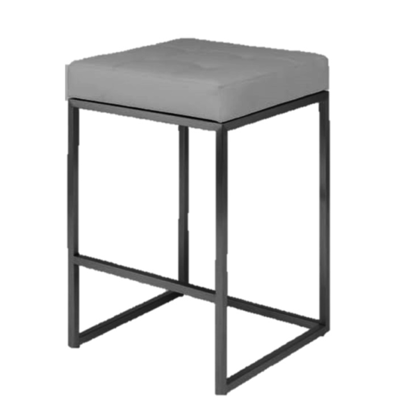 Taburete O Banco Metálico Tapizado Dorado/Negro Y Blanco - Imagen 5